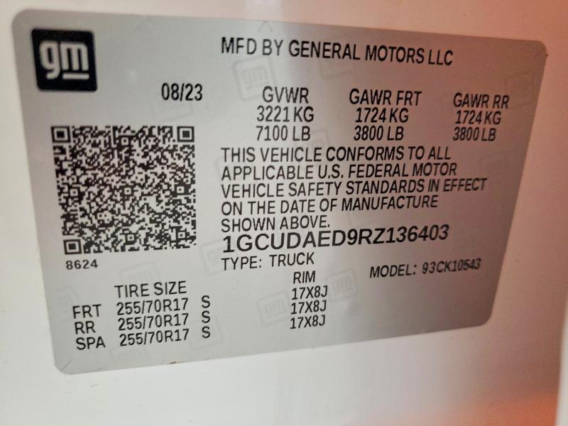 65841556 :رقم المزاد ، 1GCUDAED9RZ136403 vin ، 2024 Chevrolet Silverado مزاد بيع