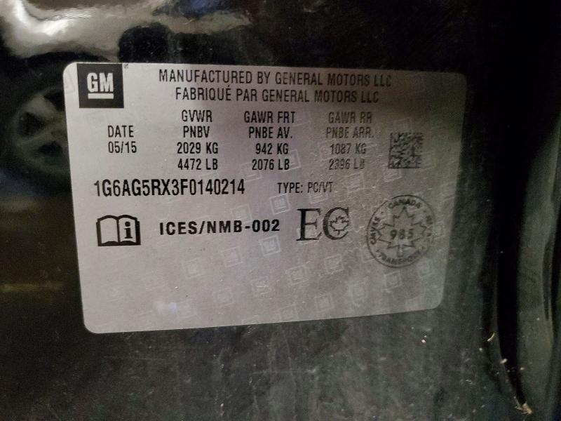 2015 Cadillac Ats მანქანა იყიდება აუქციონზე, vin: 1G6AG5RX3F0140214, აუქციონის ნომერი: 64911326
