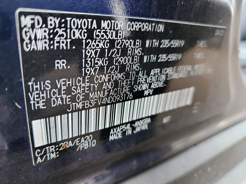 Продажа на аукционе авто 2022 Toyota Rav4 Prime, vin: JTMFB3FV4ND093176, номер лота: 64193326