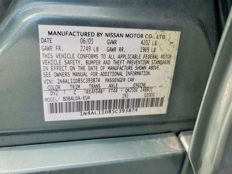 60669956 :رقم المزاد ، 1N4AL11D85C393874 vin ، 2005 Nissan Altima مزاد بيع