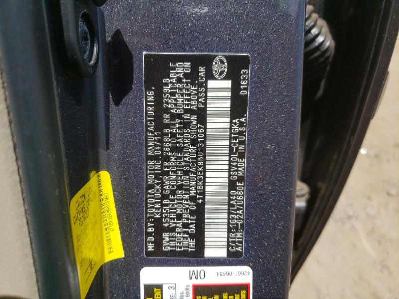 Продаж на аукціоні авто 2011 Toyota Camry, vin: 4T1BK3EK8BU131067, номер лоту: 65507046