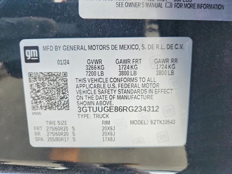 Продажа на аукционе авто 2024 Gmc Sierra, vin: 3GTUUGE86RG234312, номер лота: 63253866