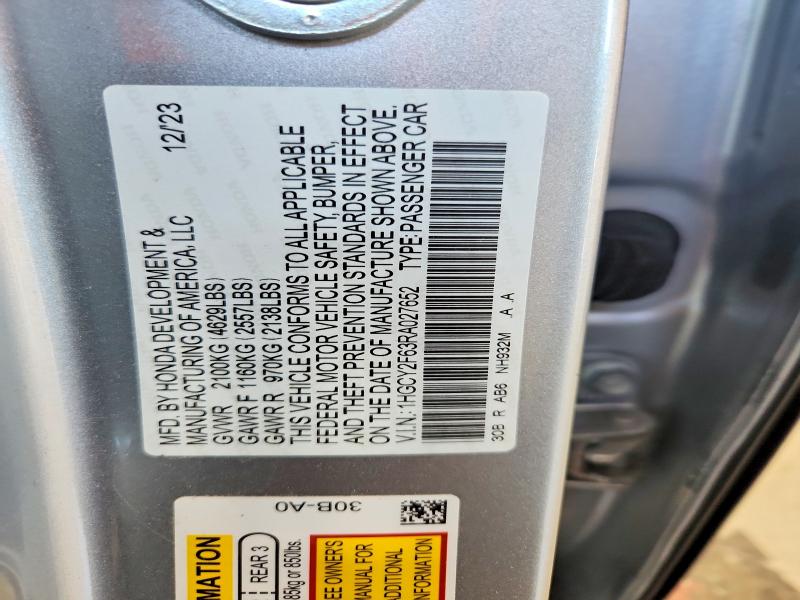Продаж на аукціоні авто 2024 Honda Accord, vin: 1HGCY2F63RA027652, номер лоту: 65516456