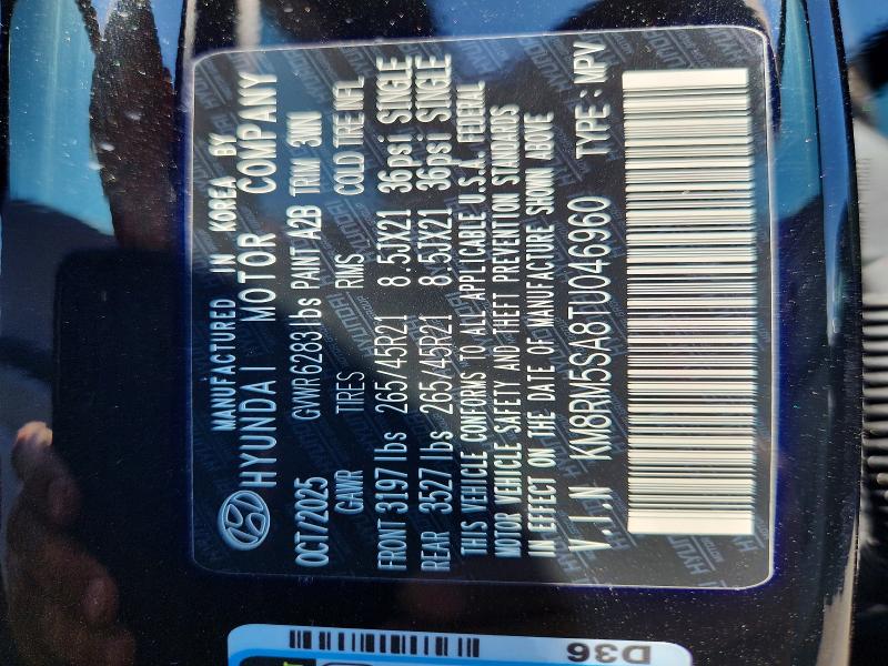 Aukcja sprzedaży 2026 Hyundai Palisade, vin: KM8RM5SA8TU046960, numer aukcji: 63643336