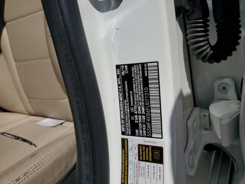 67102856 :رقم المزاد ، 55SWF4KB6FU071310 vin ، 2015 Mercedes-benz C مزاد بيع