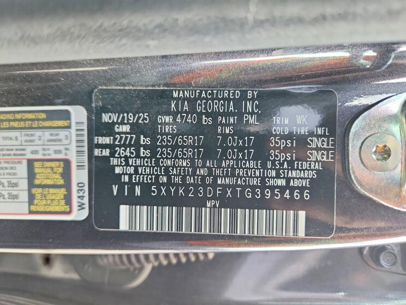 2026 Kia Sportage მანქანა იყიდება აუქციონზე, vin: 5XYK23DFXTG395466, აუქციონის ნომერი: 66411886