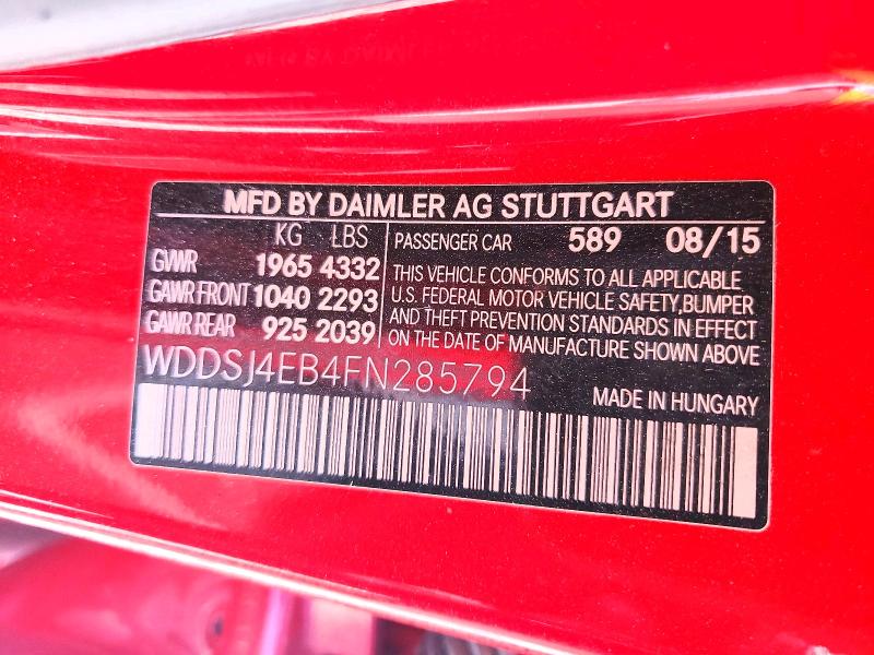 66277786 :رقم المزاد ، WDDSJ4EB4FN285794 vin ، 2015 Mercedes-benz Cla مزاد بيع