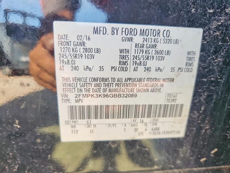 Продаж на аукціоні авто 2016 Ford Edge, vin: 2FMPK3K96GBB32089, номер лоту: 65665106