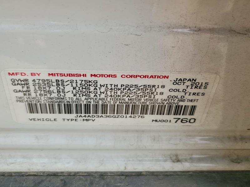 Aukcja sprzedaży 2016 Mitsubishi Outlander, vin: JA4AD3A36GZ014276, numer aukcji: 65160756