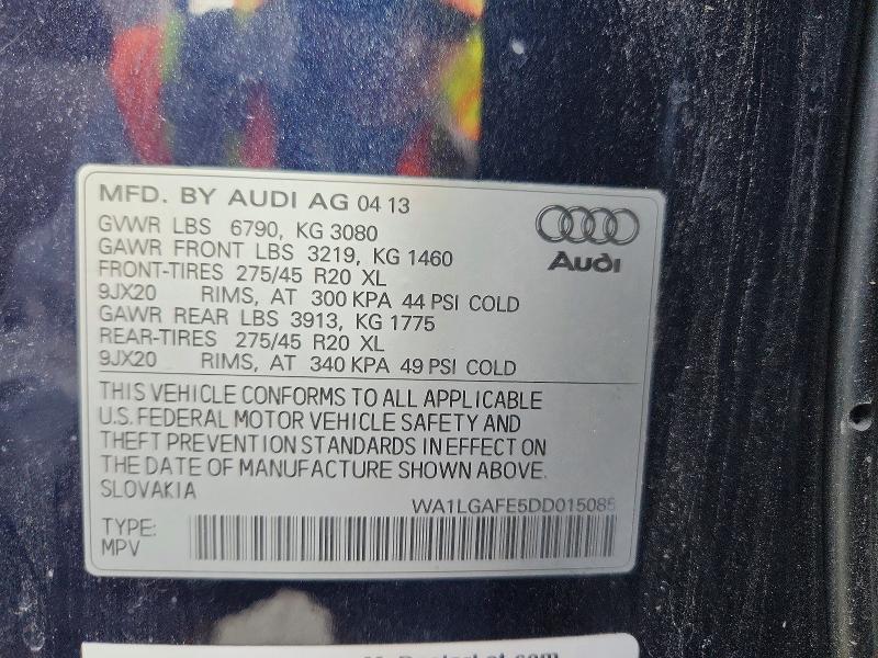 Продажа на аукционе авто 2013 Audi Q7, vin: WA1LGAFE5DD015085, номер лота: 63360736