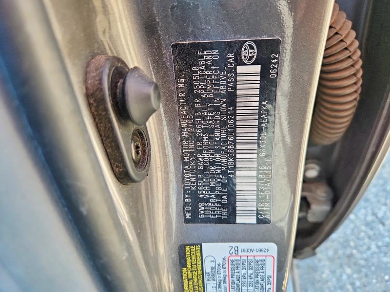 2006 Toyota Avalon მანქანა იყიდება აუქციონზე, vin: 4T1BK36B76U106214, აუქციონის ნომერი: 63687846