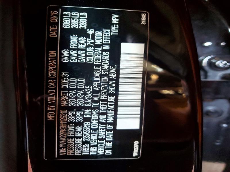 65213146 :رقم المزاد ، YV4A22PK8H1126210 vin ، 2017 Volvo Xc90 مزاد بيع