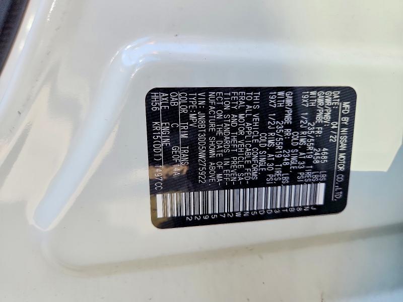 Aukcja sprzedaży 2022 Nissan Rogue, vin: JN8BT3DD5NW275922, numer aukcji: 66270406