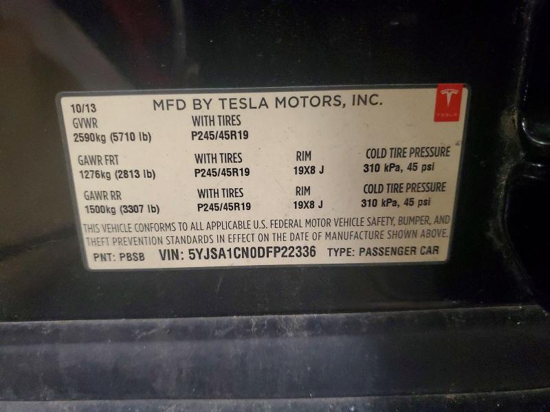 Продажа на аукционе авто 2013 Tesla Model S, vin: 5YJSA1CN0DFP22336, номер лота: 61722926