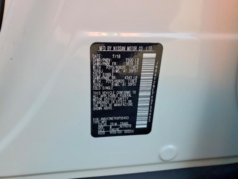 2019 Nissan Armada მანქანა იყიდება აუქციონზე, vin: JN8AY2NE7K9755453, აუქციონის ნომერი: 67030276