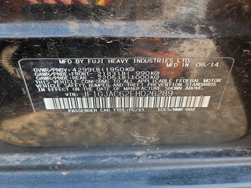 2014 Subaru Impreza მანქანა იყიდება აუქციონზე, vin: JF1GJAC62EH026289, აუქციონის ნომერი: 64671166