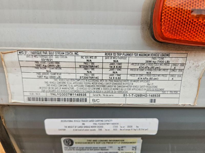 Продаж на аукціоні авто 2021 Gulf Stream Innsbruck, vin: 1NL1G3027M1148935, номер лоту: 68421246