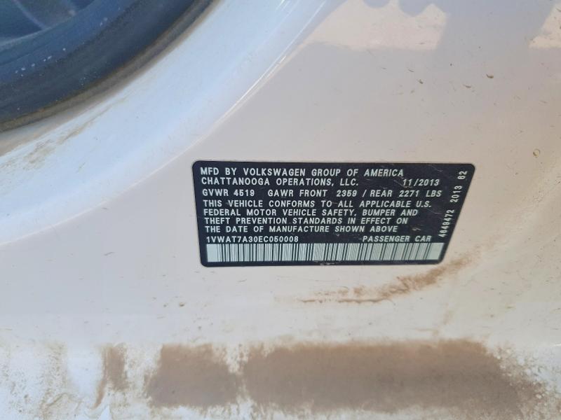 Продажа на аукционе авто 2014 Volkswagen Passat, vin: 1VWAT7A30EC050008, номер лота: 65491826