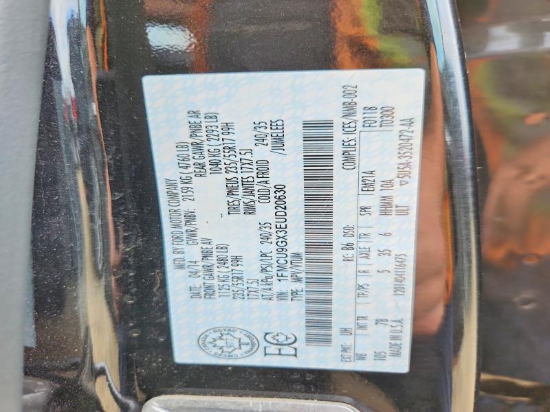 2014 Ford Escape მანქანა იყიდება აუქციონზე, vin: 1FMCU9GX3EUD20630, აუქციონის ნომერი: 63731906