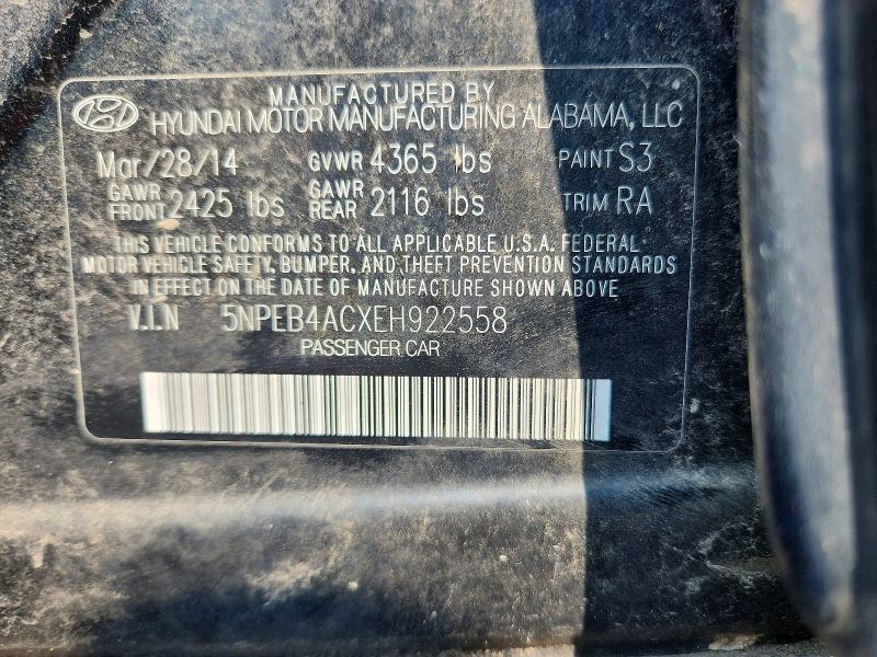 Продаж на аукціоні авто 2014 Hyundai Sonata, vin: 5NPEB4ACXEH922558, номер лоту: 64289386