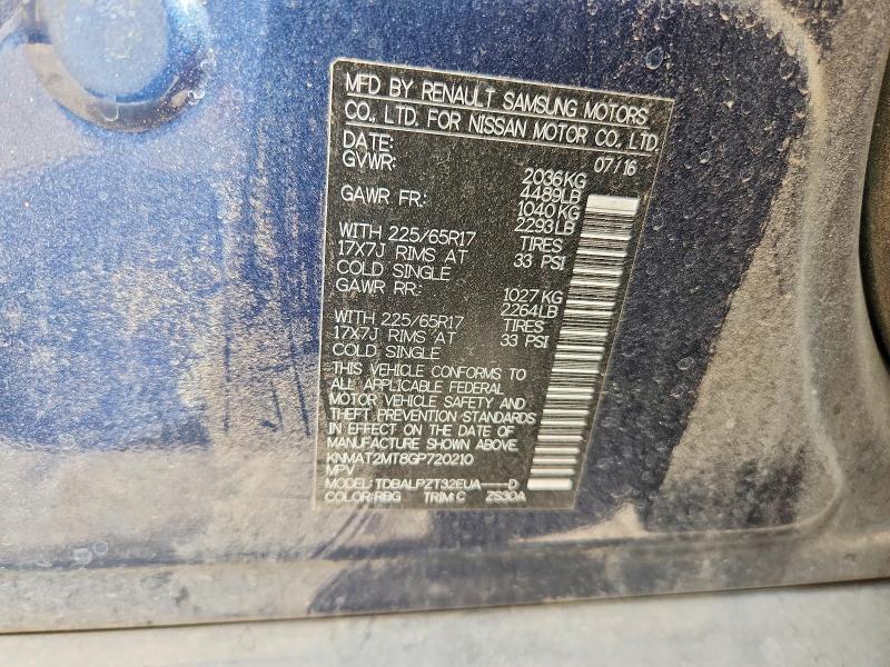 Auction sale of the 2016 Nissan Rogue, vin: KNMAT2MT8GP720210, lot number: 67028446