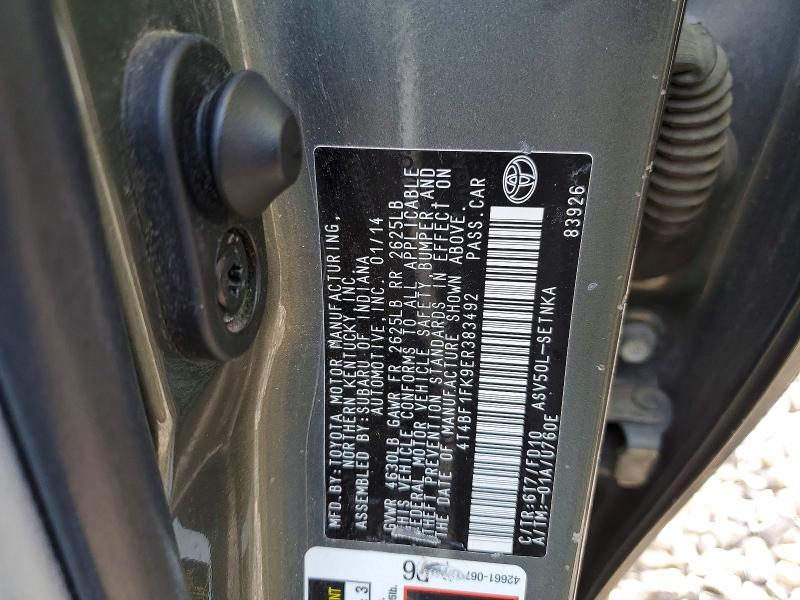 Продаж на аукціоні авто 2014 Toyota Camry, vin: 4T4BF1FK9ER383492, номер лоту: 64617766