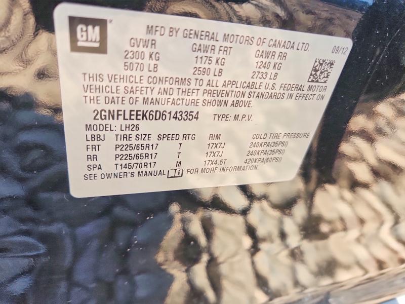 2013 Chevrolet Equinox მანქანა იყიდება აუქციონზე, vin: 2GNFLEEK6D6143354, აუქციონის ნომერი: 63833136