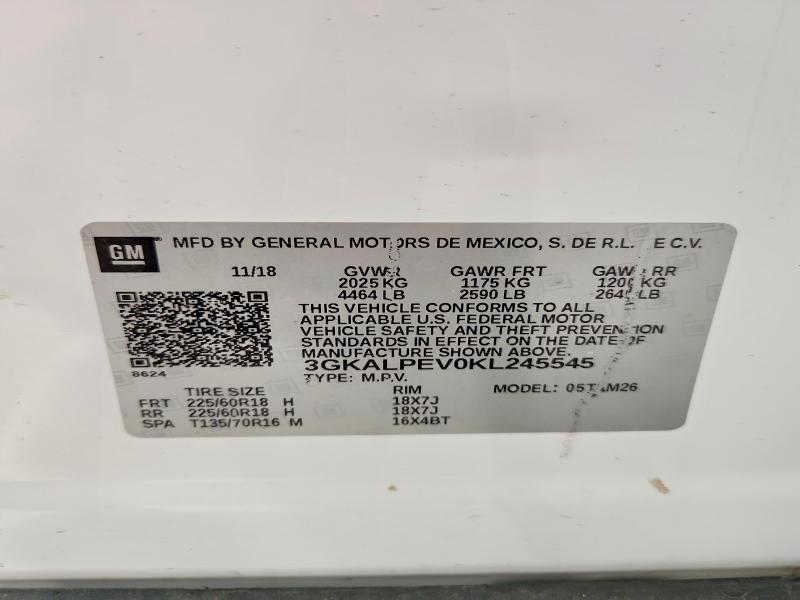 63654606 :رقم المزاد ، 3GKALPEV0KL245545 vin ، 2019 Gmc Terrain مزاد بيع