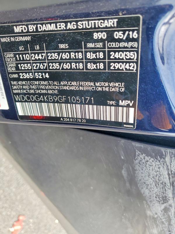 Aukcja sprzedaży 2016 Mercedes-benz Glc, vin: WDC0G4KB9GF105171, numer aukcji: 65956176