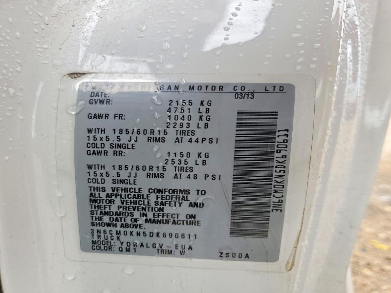 65207846 :رقم المزاد ، 3N6CM0KN5DK690611 vin ، 2013 Nissan Nv200 مزاد بيع