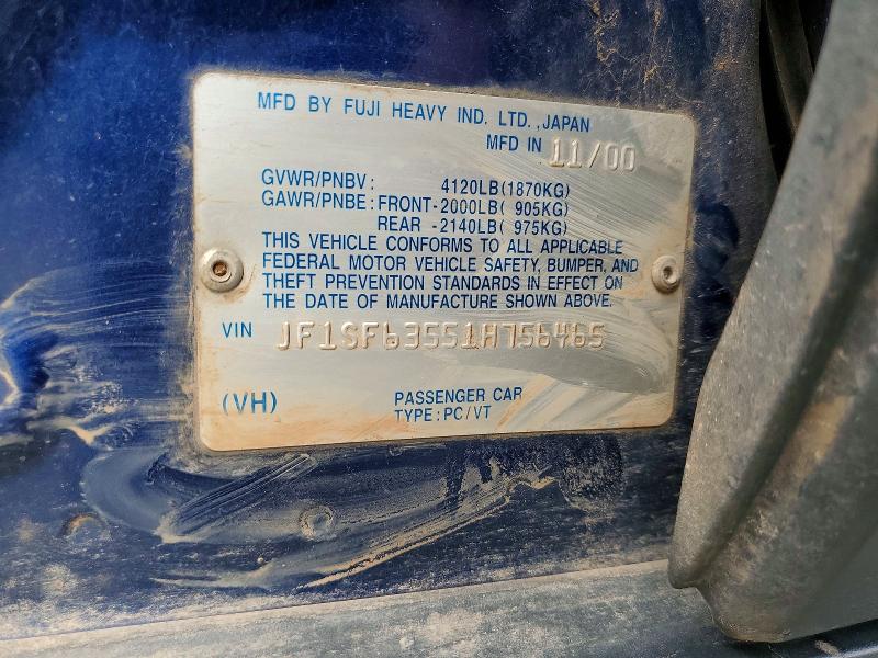 Продажа на аукционе авто 2001 Subaru Forester, vin: JF1SF63551H756465, номер лота: 66739086
