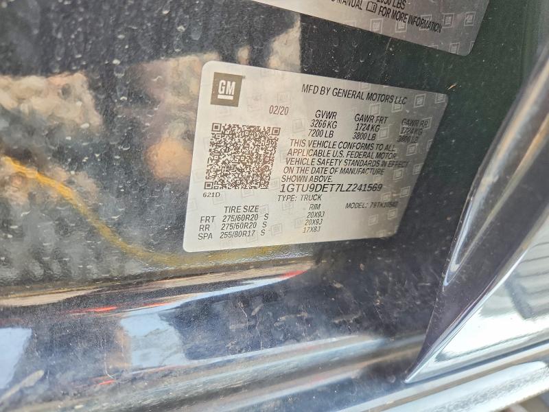 Aukcja sprzedaży 2020 Gmc Sierra, vin: 1GTU9DET7LZ241569, numer aukcji: 64660986