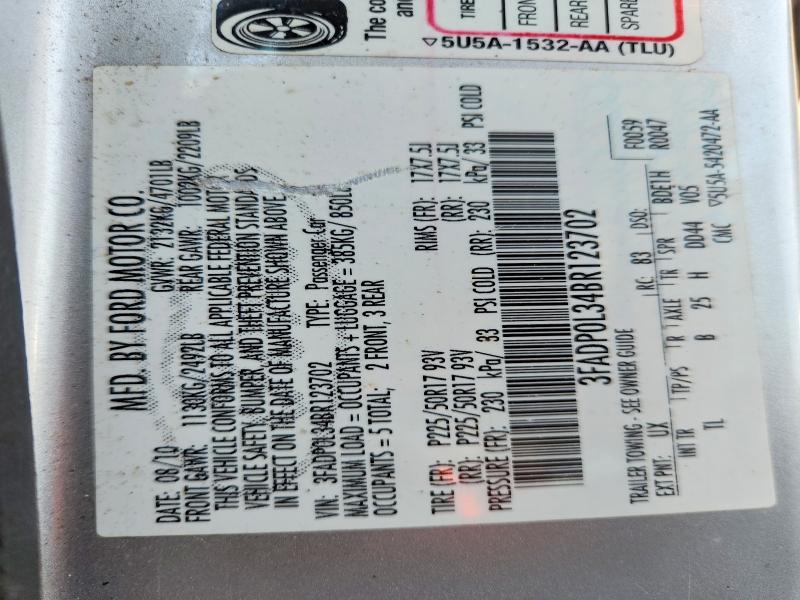 Продажа на аукционе авто 2011 Ford Fusion, vin: 3FADP0L34BR123702, номер лота: 64586126