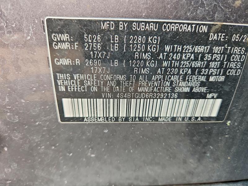 Aukcja sprzedaży 2024 Subaru Outback, vin: 4S4BTGUD6R3292136, numer aukcji: 63605946