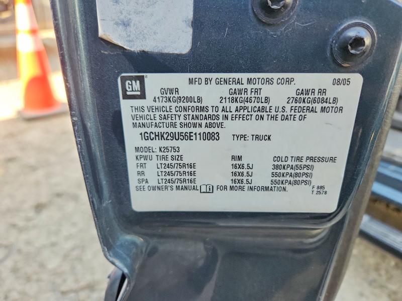 Продаж на аукціоні авто 2006 Chevrolet Silverado, vin: 1GCHK29U56E110083, номер лоту: 65220796
