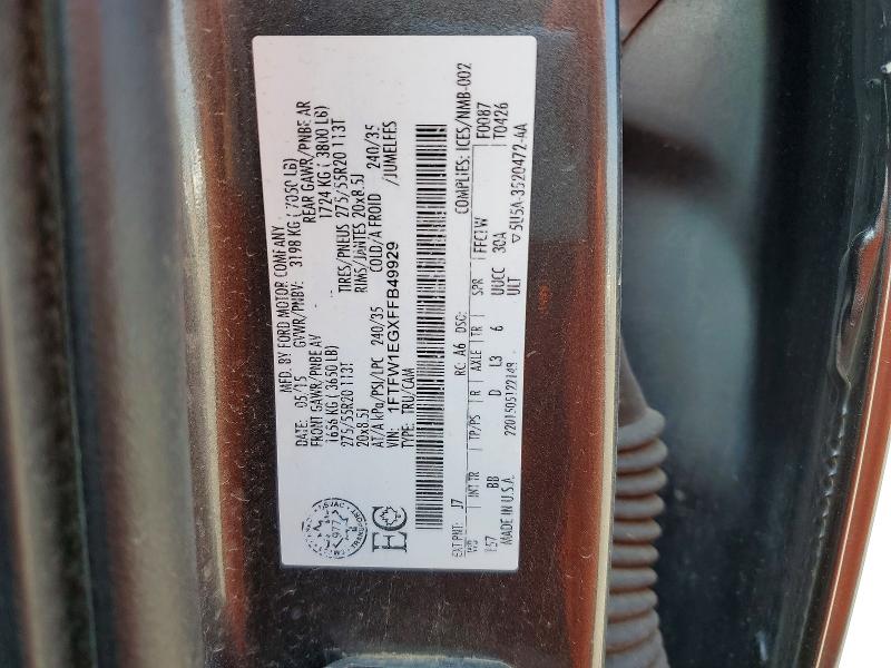 Aukcja sprzedaży 2015 Ford F150, vin: 1FTFW1EGXFFB49929, numer aukcji: 63030396