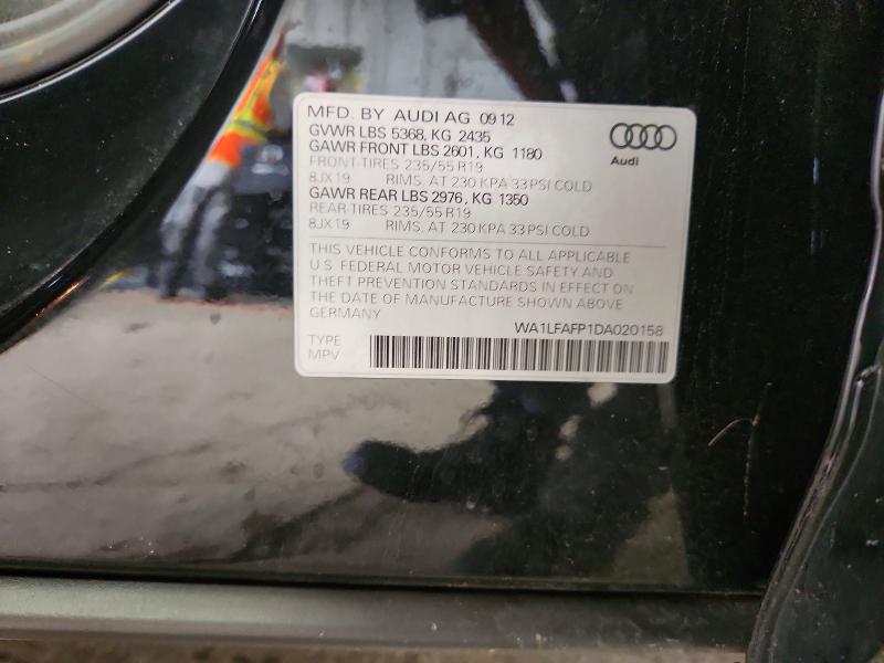 2013 Audi Q5 მანქანა იყიდება აუქციონზე, vin: WA1LFAFP1DA020158, აუქციონის ნომერი: 64778956