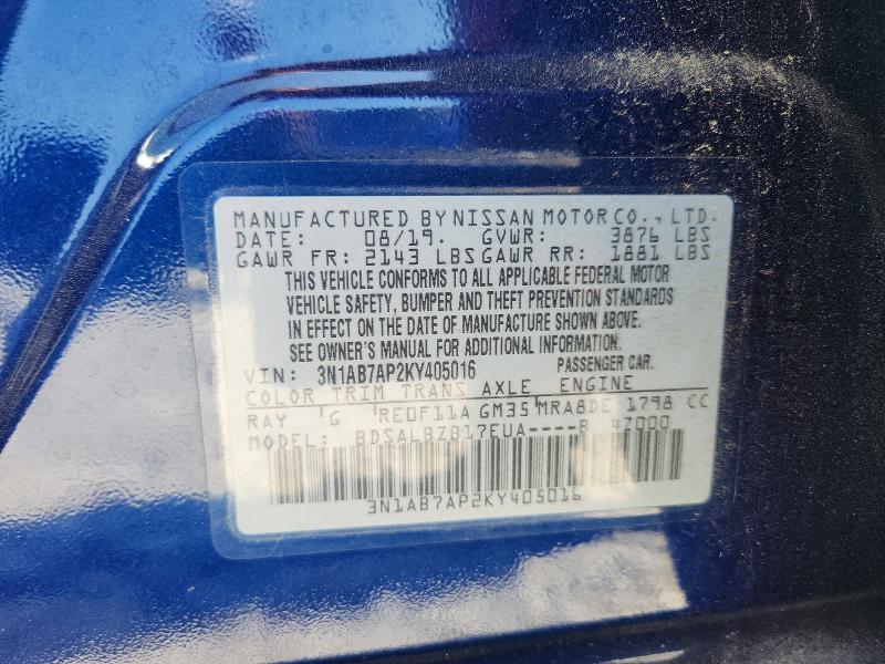 Aukcja sprzedaży 2019 Nissan Sentra, vin: 3N1AB7AP2KY405016, numer aukcji: 66062976