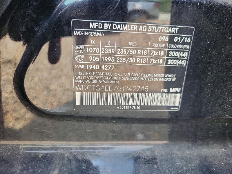 Продаж на аукціоні авто 2016 Mercedes-benz Gla, vin: WDCTG4EB7GJ242745, номер лоту: 64512316