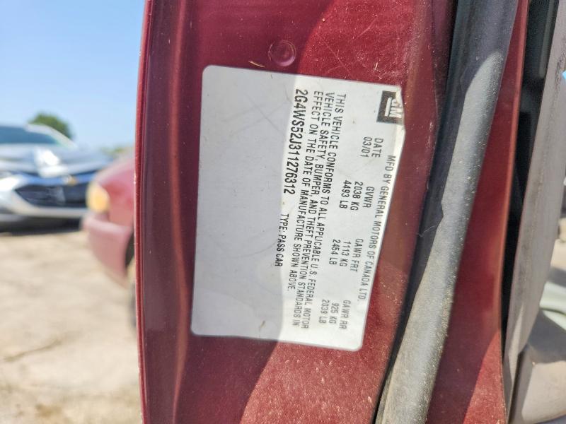 Aukcja sprzedaży 2001 Buick Century, vin: 2G4WS52J311276312, numer aukcji: 65379316