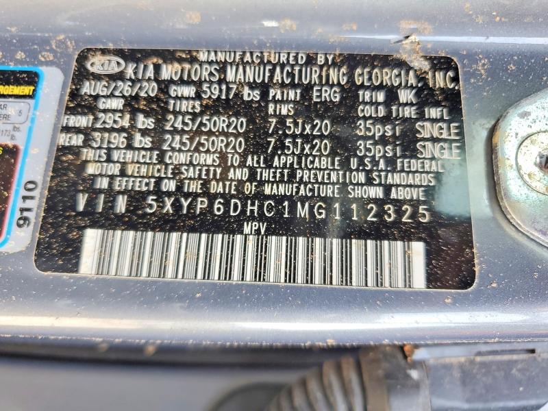 65757996 :رقم المزاد ، 5XYP6DHC1MG112325 vin ، 2021 Kia Telluride مزاد بيع