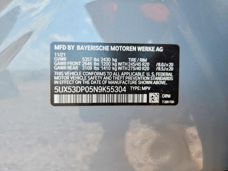 Продаж на аукціоні авто 2022 Bmw X3, vin: 5UX53DP05N9K55304, номер лоту: 64341446