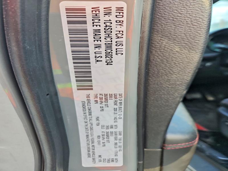 66119516 :رقم المزاد ، 1C4SDHCT8MC602134 vin ، 2021 Dodge Durango مزاد بيع
