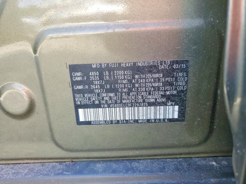 Aukcja sprzedaży 2015 Subaru Outback, vin: 4S4BSELC9F3297875, numer aukcji: 66044126