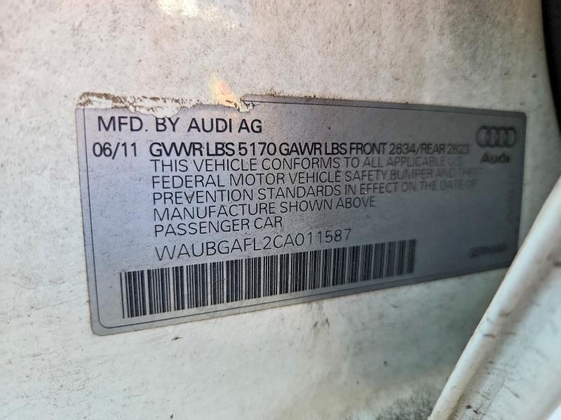 Auction sale of the 2012 Audi S4, vin: WAUBGAFL2CA011587, lot number: 66412076