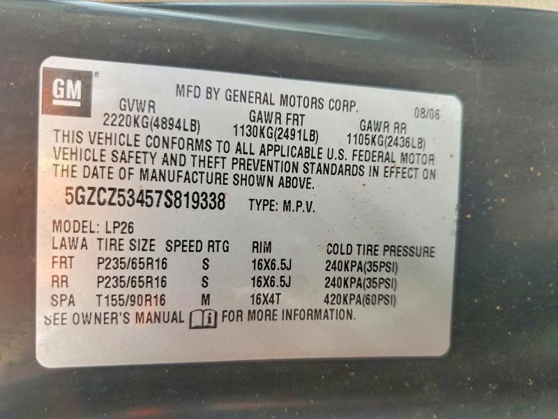64157556 :رقم المزاد ، 5GZCZ53457S819338 vin ، 2007 Saturn Vue مزاد بيع