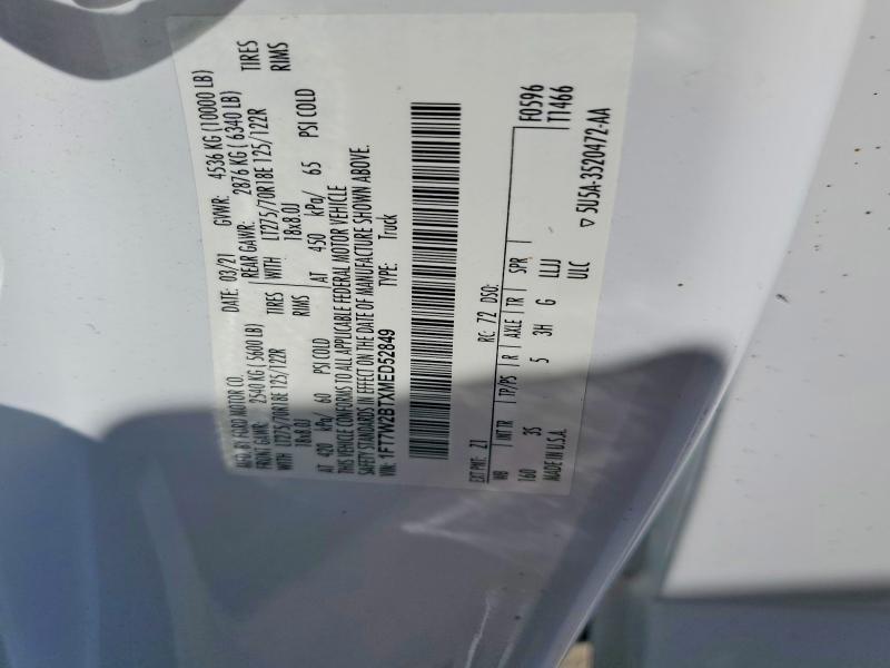 Продажа на аукционе авто 2021 Ford F250, vin: 1FT7W2BTXMED52849, номер лота: 64768626