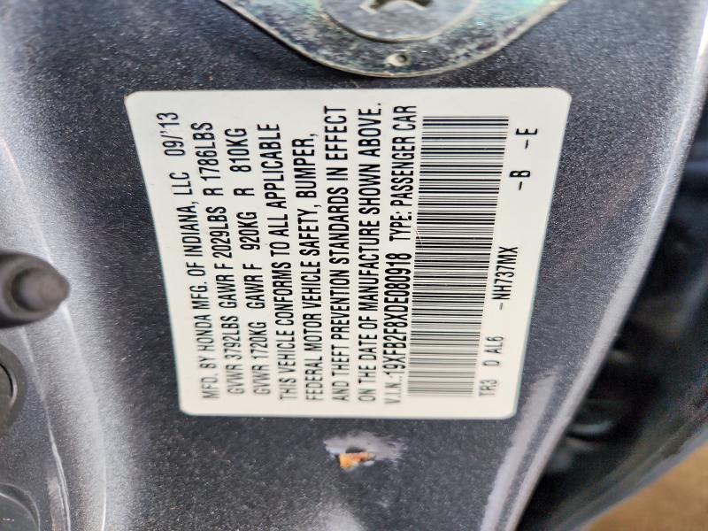Aukcja sprzedaży 2013 Honda Civic, vin: 19XFB2F8XDE080918, numer aukcji: 63804766