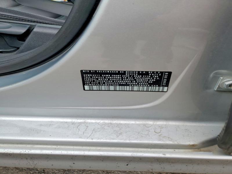66811396 :رقم المزاد ، 3VWDP7AJ5DM447890 vin ، 2013 Volkswagen Jetta مزاد بيع