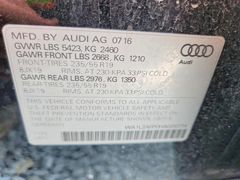 Продажа на аукционе авто 2017 Audi Q5, vin: WA1L2AFP0HA029774, номер лота: 63419416